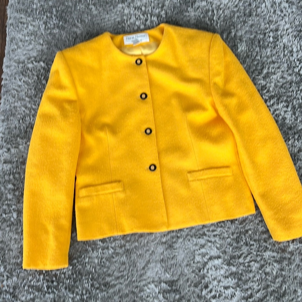 Rena Rowan Yellow Tweed Women’s Jacket - Yellow Suit Jacket - Ladies Workwear